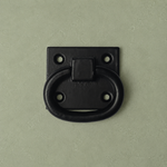 Vintage Black Iron Ring Pull Handle