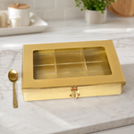 Kitchen Storage Box with 6 Compartments & Spoon