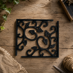 Black Brass Floral Shelf Bracket