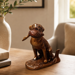 Dog Holding Duck Figurine Statue
