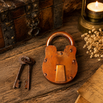 Vintage Copper Finish Iron Padlock with 2 Antique Keys