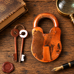 Vintage Iron Padlock with 2 Keys