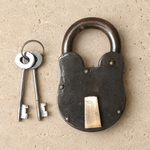 Handcrafted Vintage Iron Padlock with 2 Keys