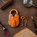 Vintage Iron Padlock with 2 Keys