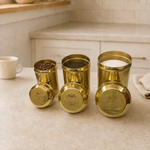 Brass Coffee Tea Sugar Canister Set of 3