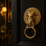 Brass Elephant Head Door Knocker Ring