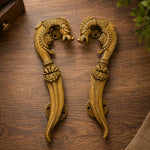 Handcrafted Solid Brass Dragon Door Handle Pair
