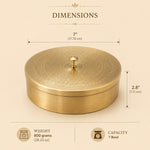 Handcrafted Brass Spice Box (Masala Dabba) with 7 Containers & Spoon