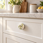 Decorative Ceramic Cabinet Knob with Bird & Floral Design