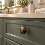 Black & Gold Tree of Life Ceramic Cabinet Knob