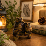 Handcrafted Brass Owl Couple Figurine