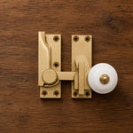 Solid Brass Sash Window Fastener with White Ceramic Knob