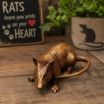 Solid Brass Rat Figurine Statue