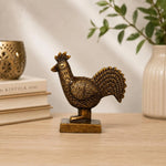 Handcrafted Solid Brass Rooster Figurine Statue