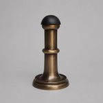Antique Brass Door Stopper with Black Rubber Tip