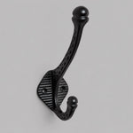 Vintage Black Cast Iron Double Wall Hook