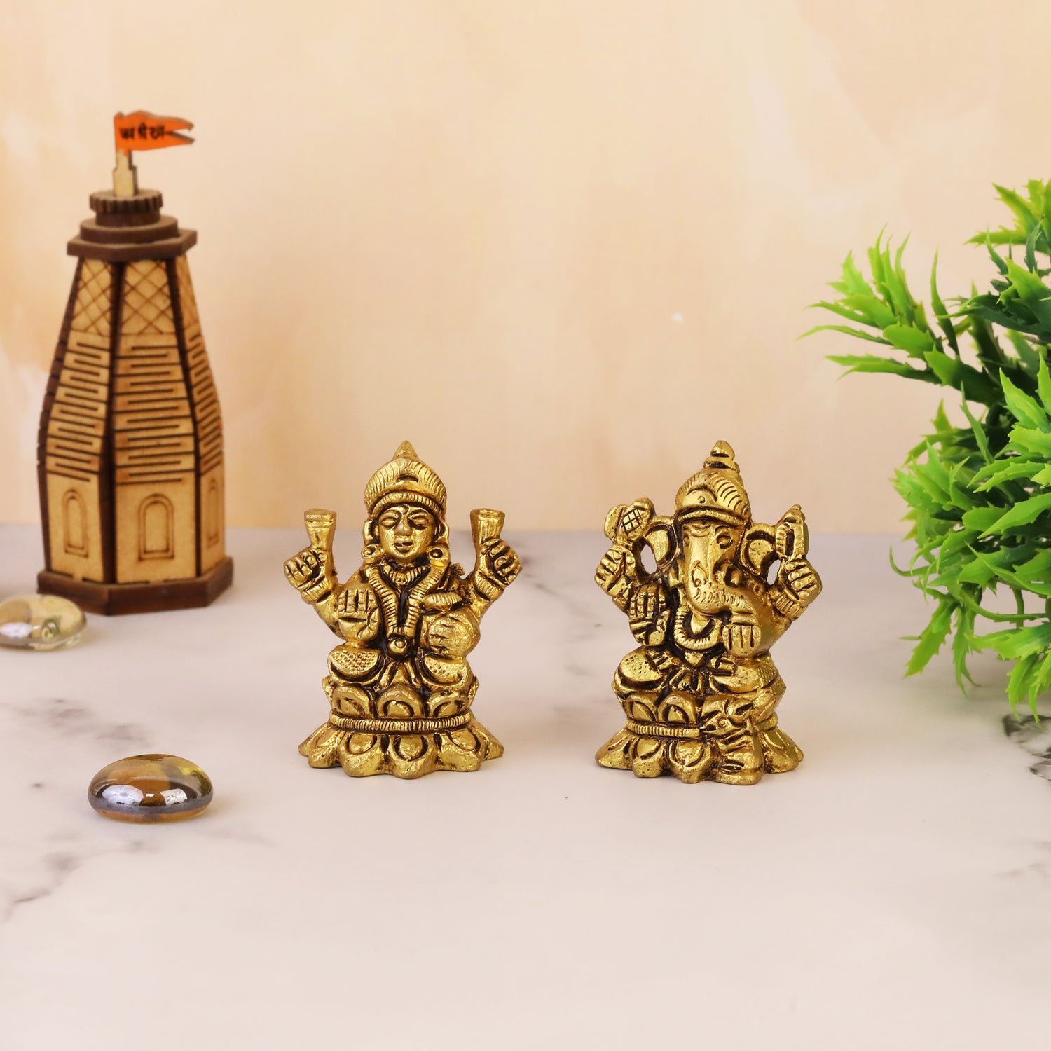 Laxmi Ganesh Brass Idol
