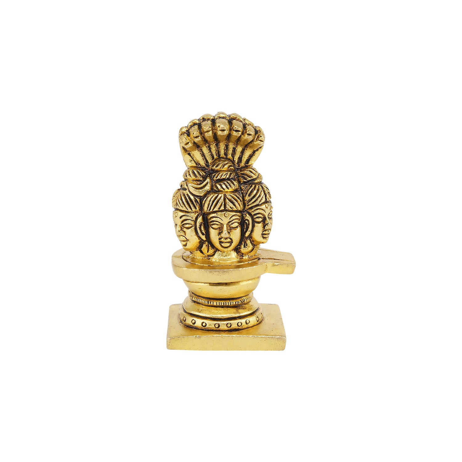Brass Three Face Shivlingam