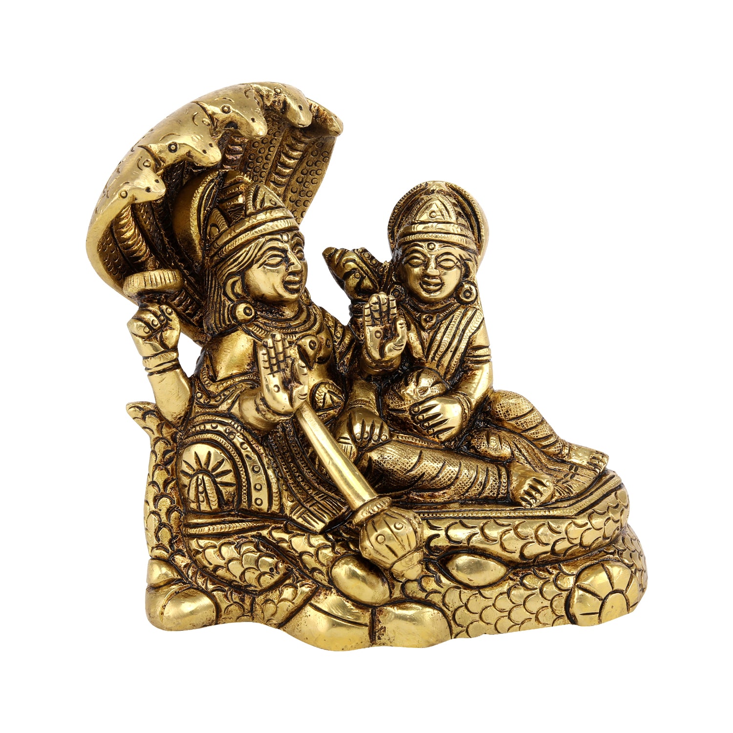Brass Vishnu Lakshmi Idol