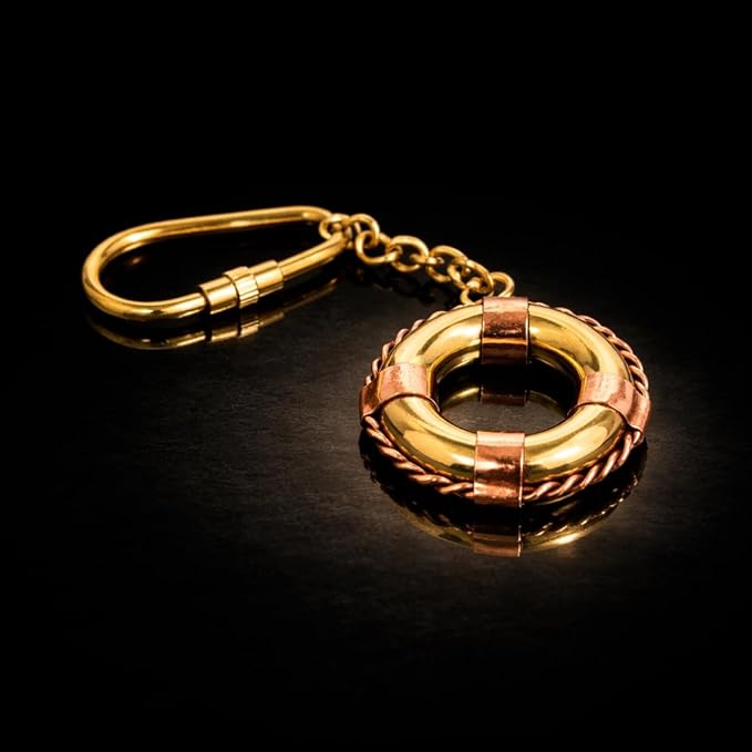Brass Tyre Keychain