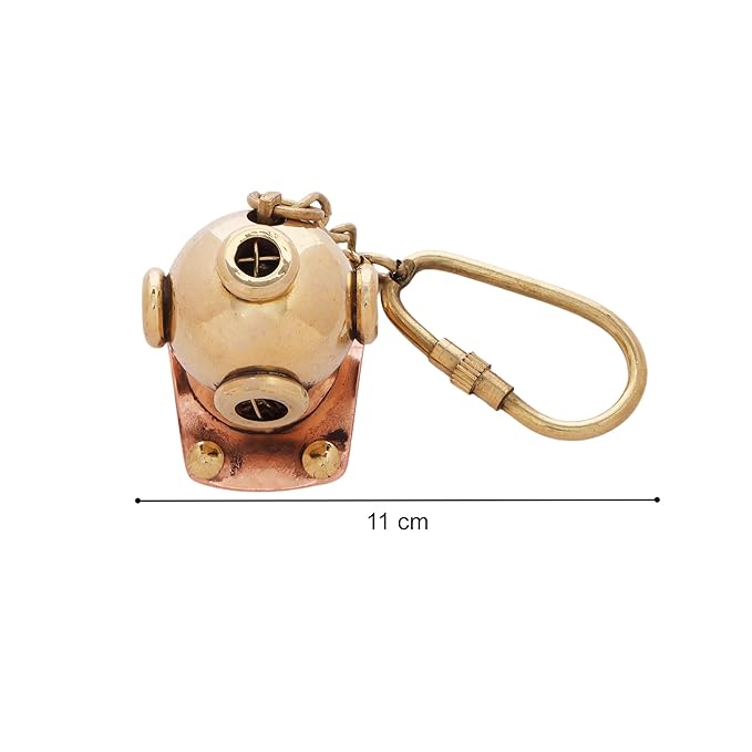 Brass Diving Helmet Keychain