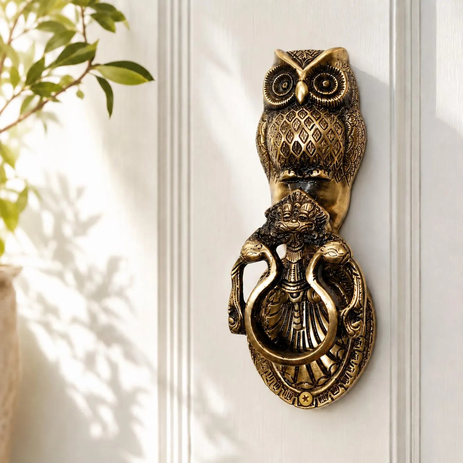Handcrafted Brass Owl Door Knocker