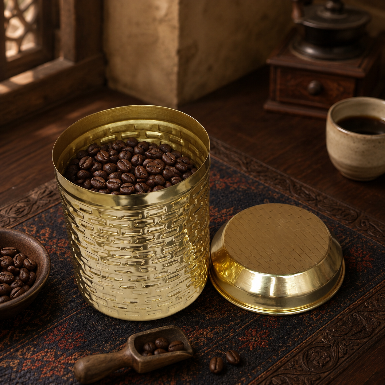 Brass Kitchen Storage Jar with Lid