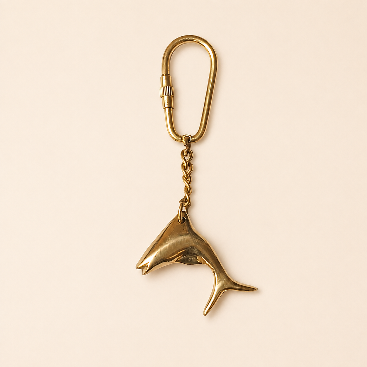 Brass Dolphin Keychain