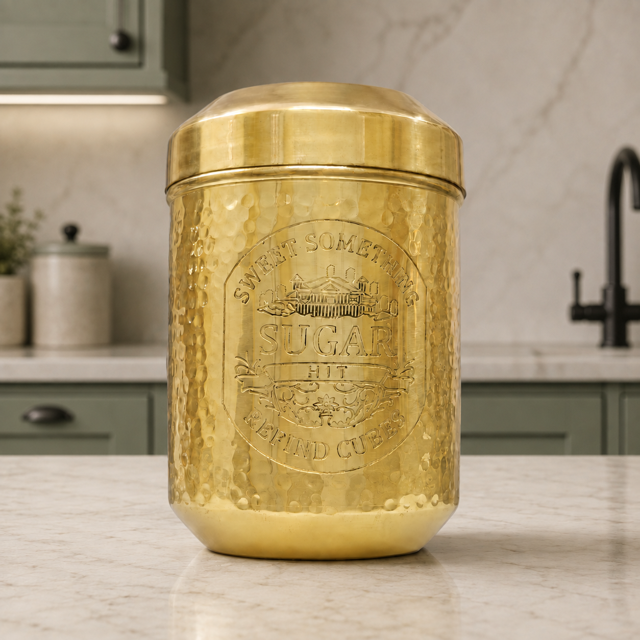 Brass Coffee Tea Sugar Storage Jar Set of 3