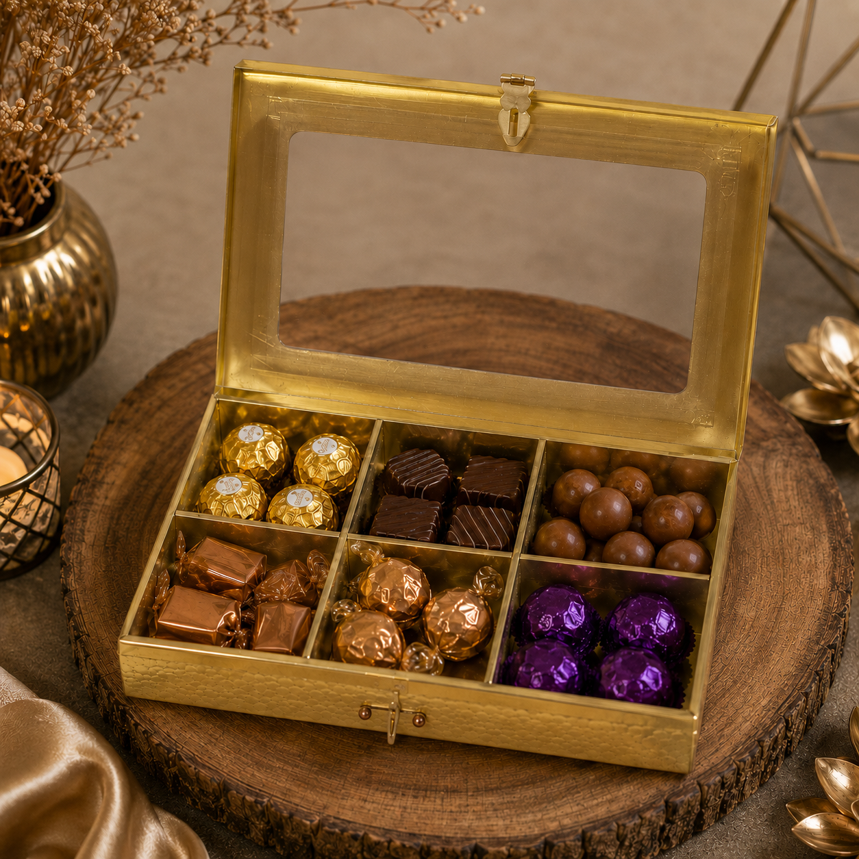 Kitchen Storage Box with 6 Compartments & Spoon