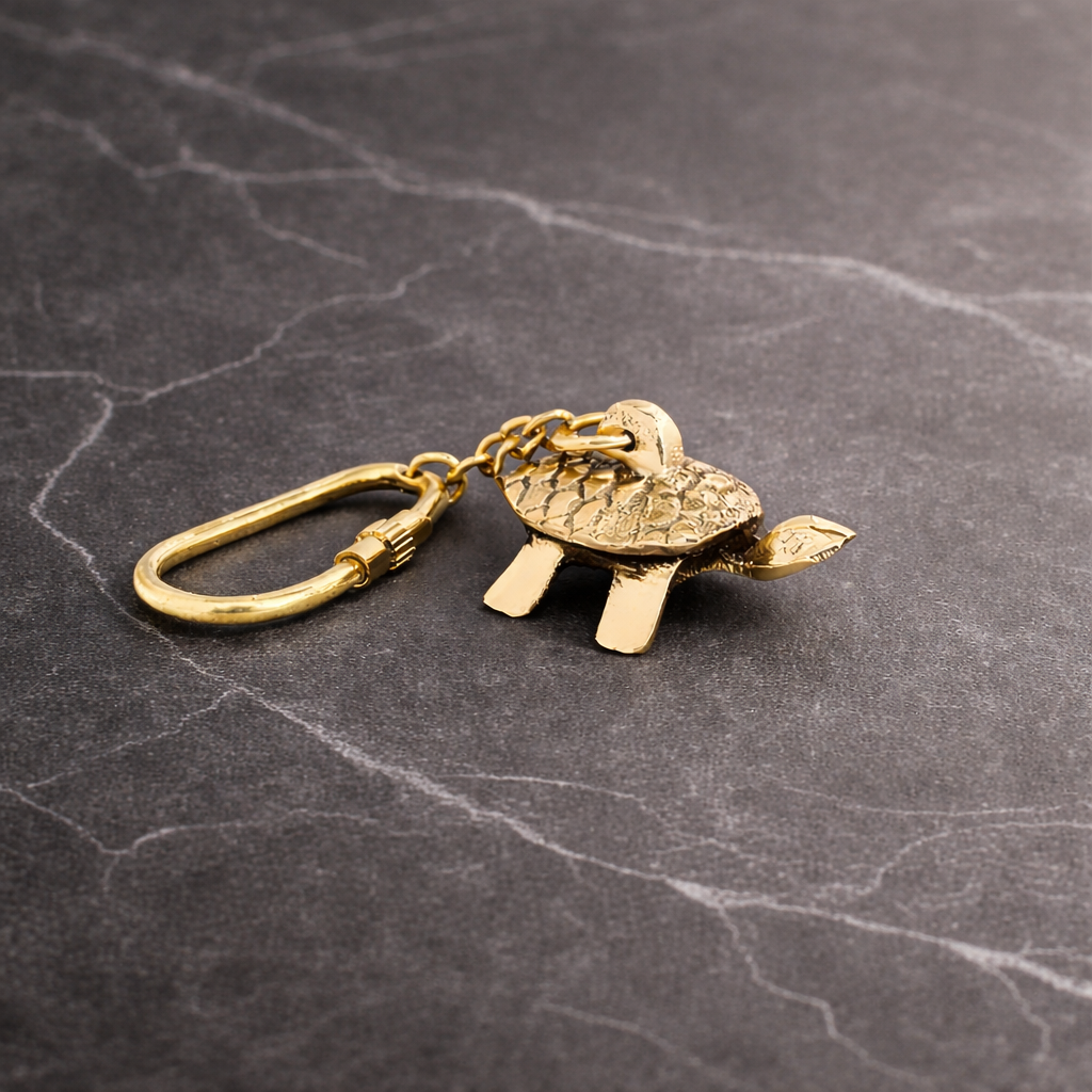 Brass Tortoise Keychain