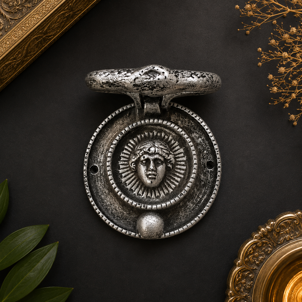 Vintage Goddess Face Door Knocker