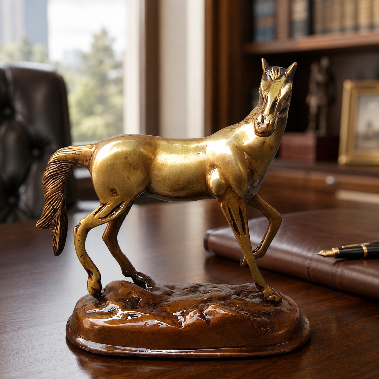 Handcrafted Solid Brass Horse Statue