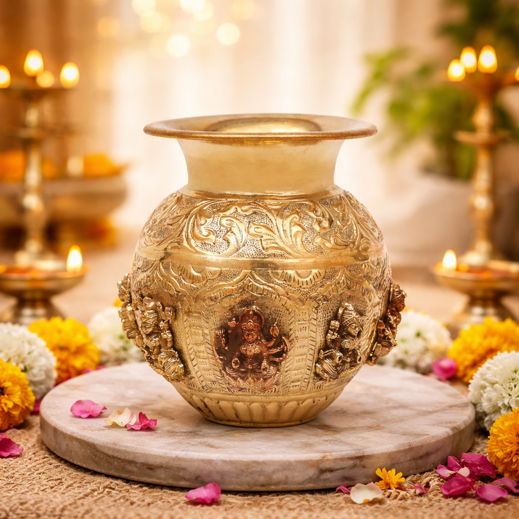 Brass Asth Laxmi Kalash