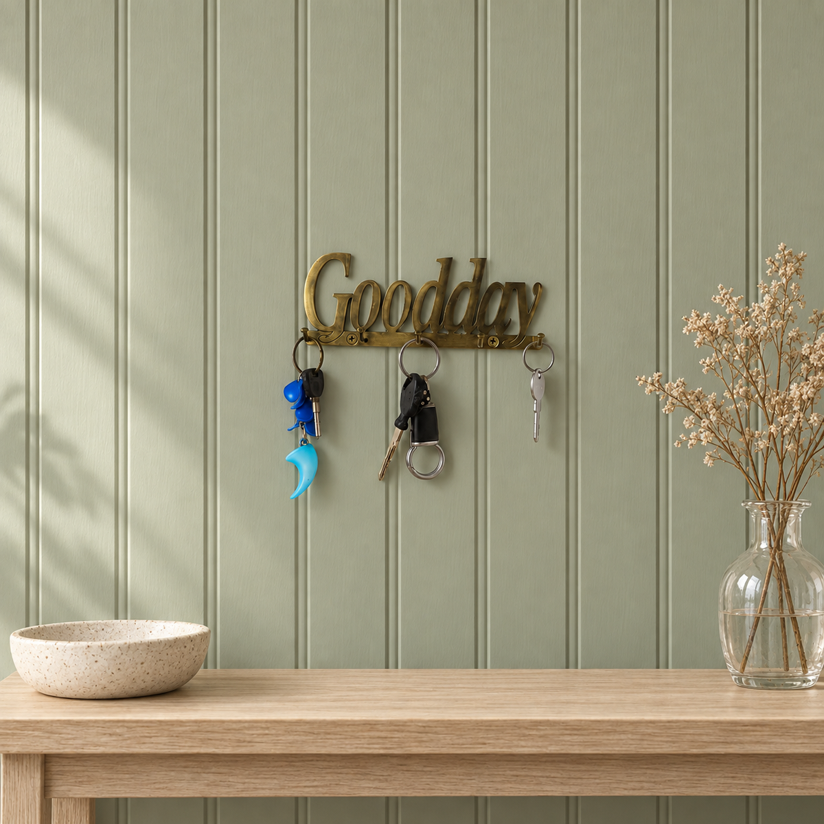 Solid Brass “Goodday Wall Key Holder with 5 Hooks