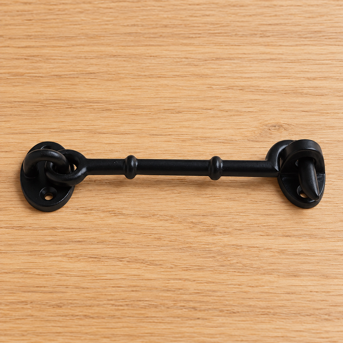 Black Iron Cabin Hook Latch 122mm