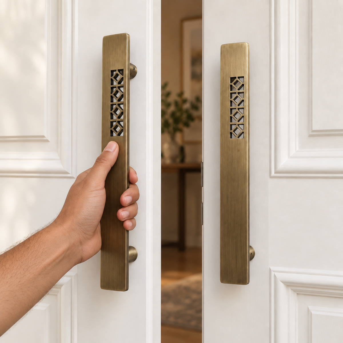 12 Inch Antique Brass Finish Metal Door Pull Handle