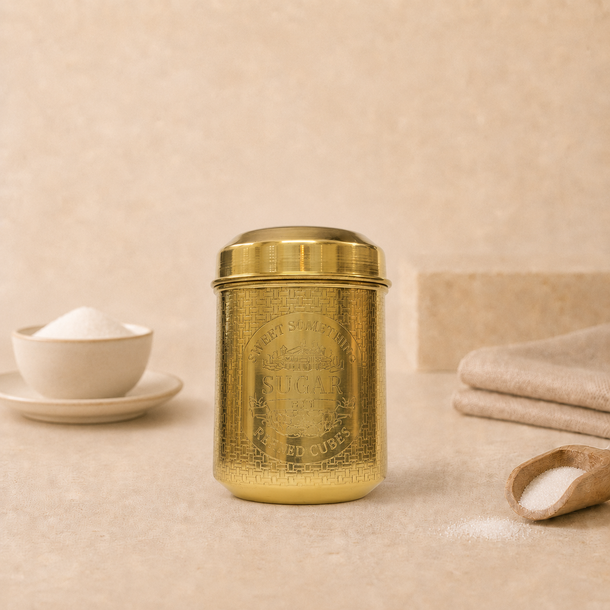 Brass Coffee Tea Sugar Canister Set of 3