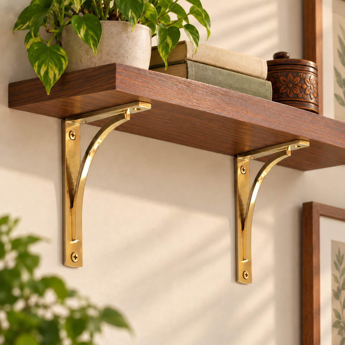 Solid Brass Shelf Bracket 9 Inch