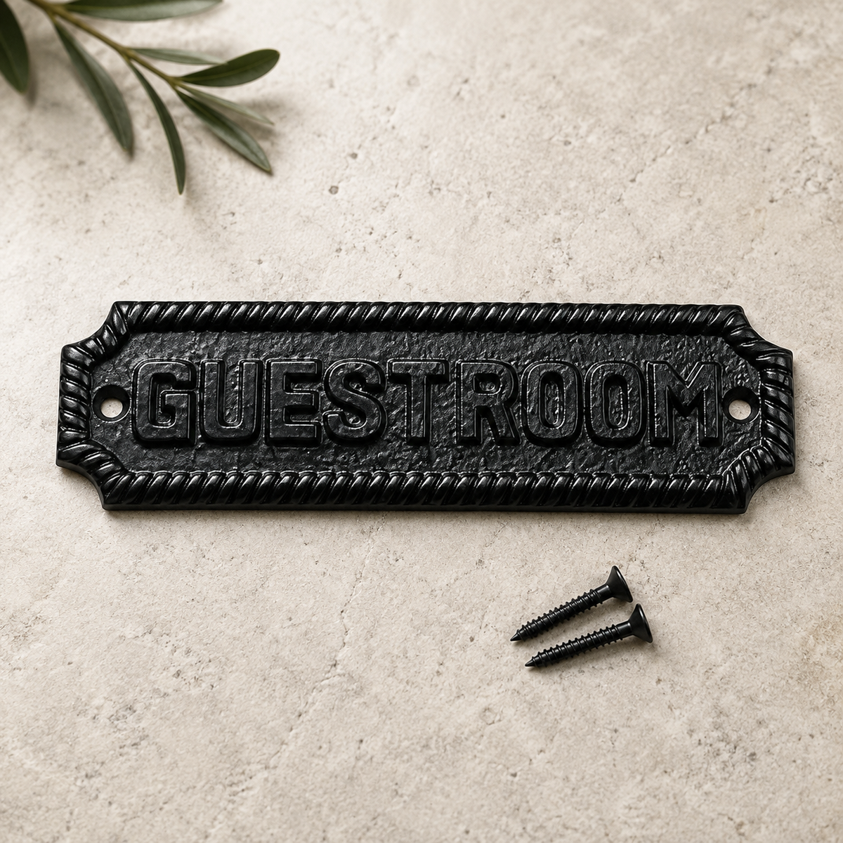 Iron Guest Room Door Sign Plate