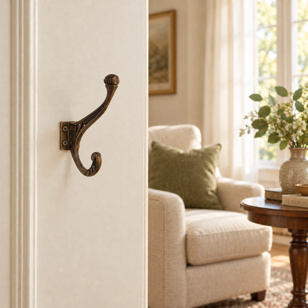 Antique Brass Double Wall Hook