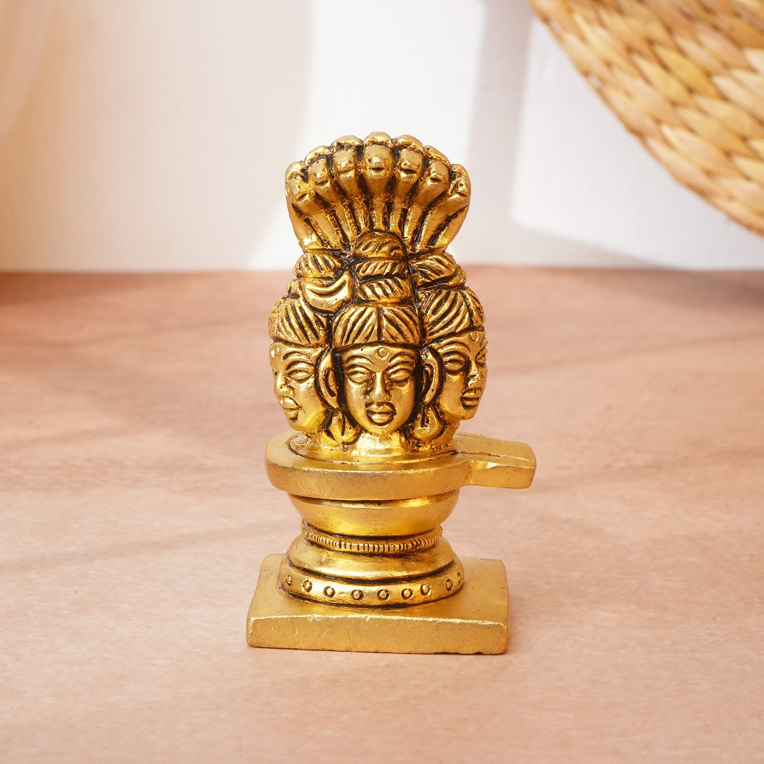 Brass Three Face Shivlingam