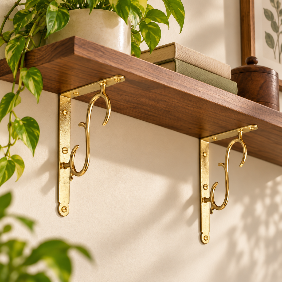 Decorative Gold Metal Shelf Bracket