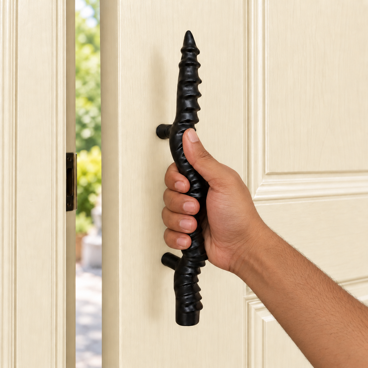 Black Metal Antler Door Handle