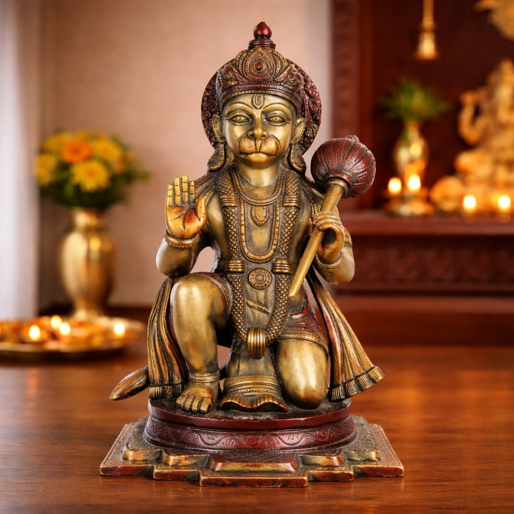 Brass hanuman statue