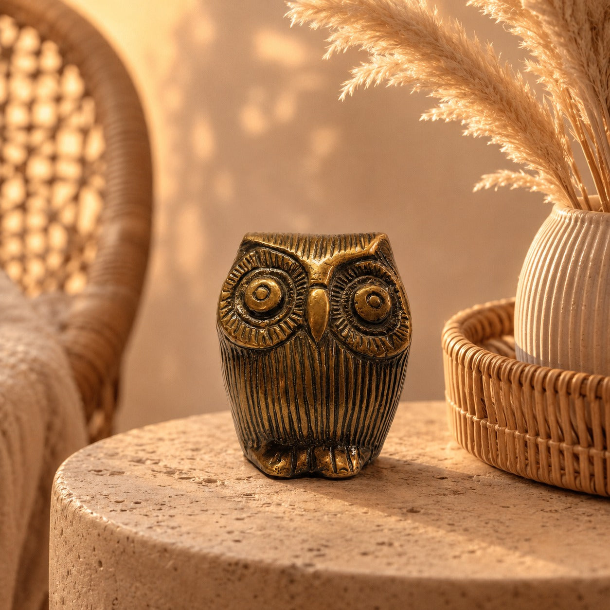 Handcrafted Solid Brass Owl Figurine