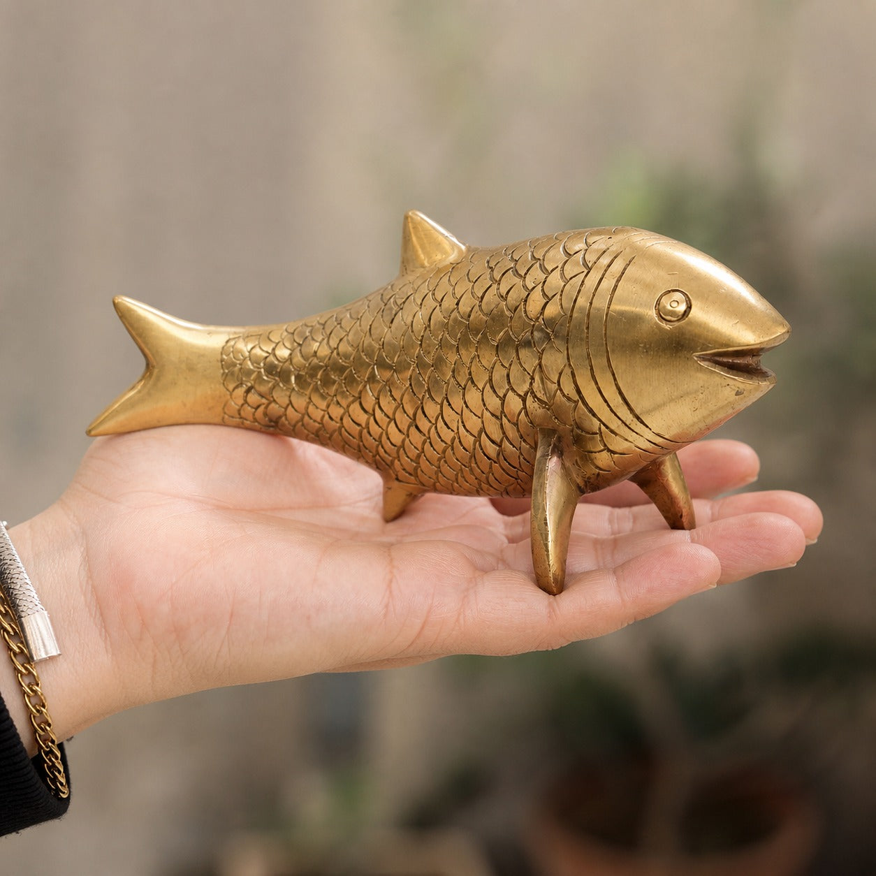 Handcrafted Solid Brass Fish FigurinePr