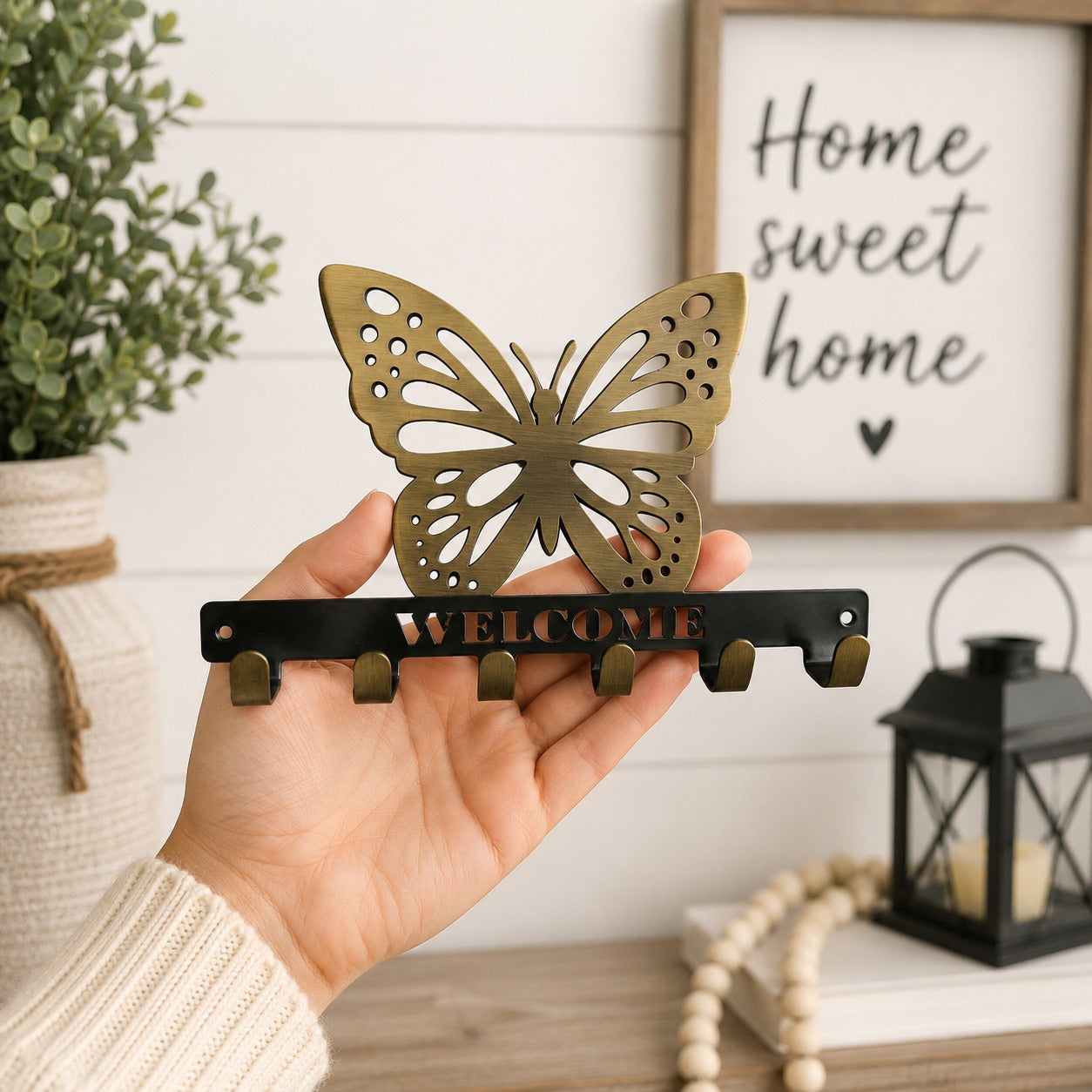 Butterfly Welcome Key Holder for Wall