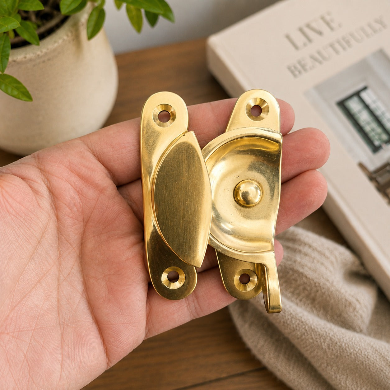 Premium Solid Brass Sash Window Fastener Lock