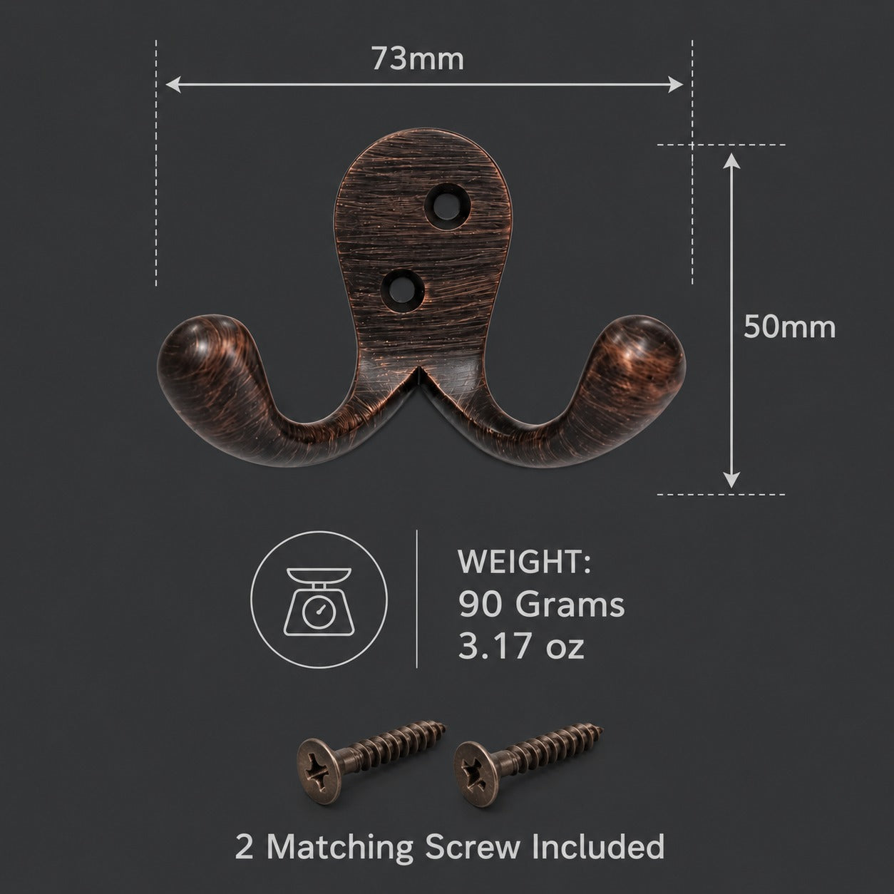 Vintage Brass Double Wall Hook